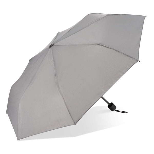 Ombrello Congo 190T Pongee 21" pieghevole Grigio - personalizzabile con logo