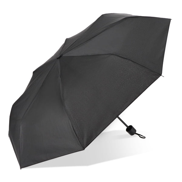 Ombrello Congo 190T Pongee 21" pieghevole Nero - personalizzabile con logo