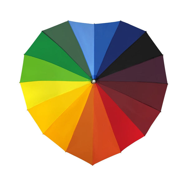 Ombrello cuore arcobaleno Multi -color - personalizzabile con logo