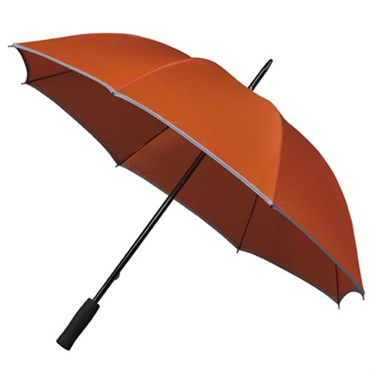 Ombrello da golf Falcone®, con tubolari riflettenti arancione - personalizzabile con logo