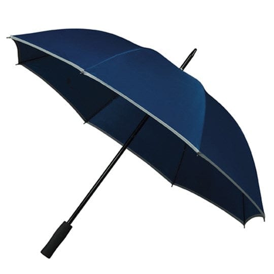 Ombrello da golf Falcone®, con tubolari riflettenti blu - personalizzabile con logo