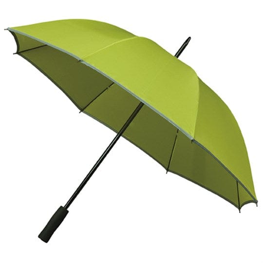 Ombrello da golf Falcone®, con tubolari riflettenti verde - personalizzabile con logo