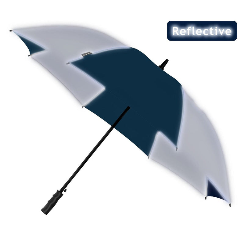 Ombrello da golf riflettente antivento Blu - personalizzabile con logo