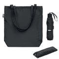 Ombrello e shopper 2 in 1 - RPET Nero - personalizzabile con logo