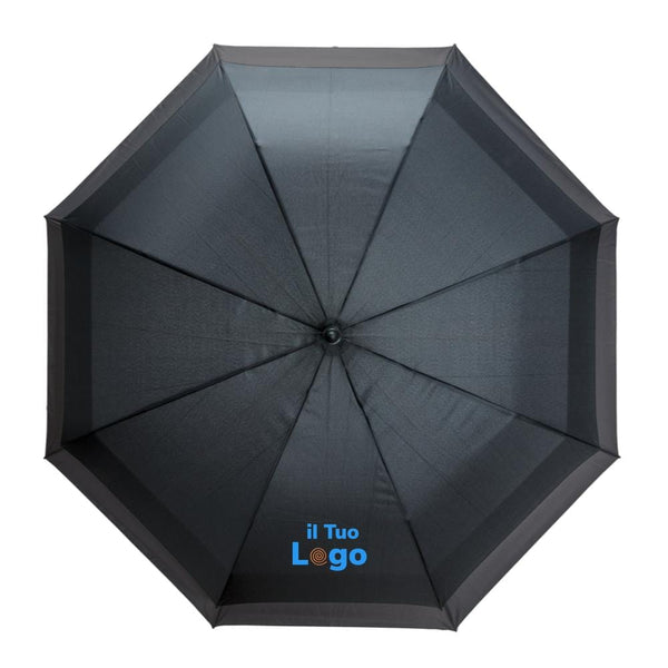 Ombrello espandibile da 23" a 27" Swiss Peak AWARE™ nero - personalizzabile con logo