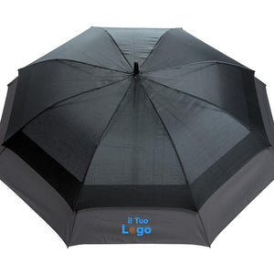 Ombrello espandibile da 23" a 27" Swiss Peak AWARE™ nero - personalizzabile con logo