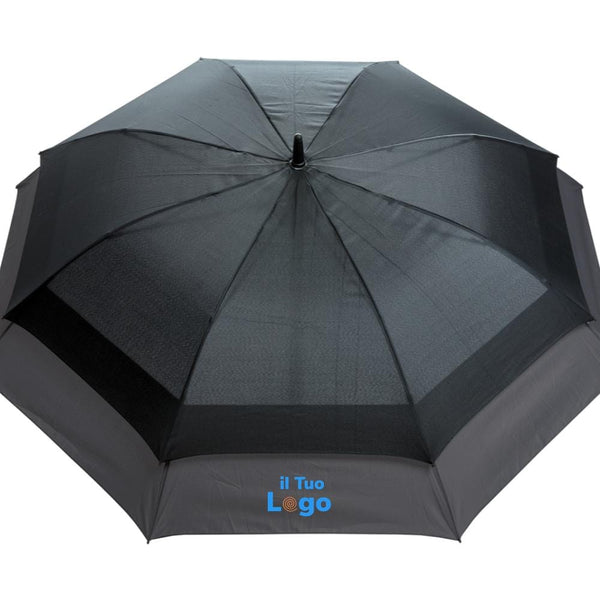 Ombrello espandibile da 23" a 27" Swiss Peak AWARE™ nero - personalizzabile con logo