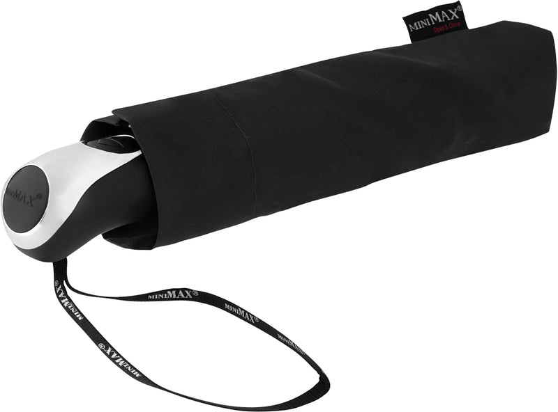 Ombrello miniMAX - Apri e chiudi Nero - personalizzabile con logo