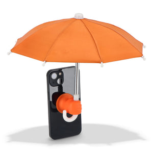 Ombrello per telefono con supporto a ventosa Arancione - personalizzabile con logo