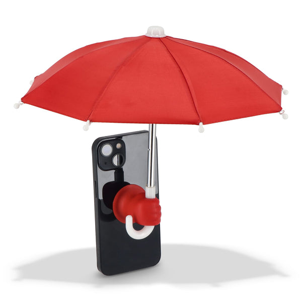 Ombrello per telefono con supporto a ventosa Rosso - personalizzabile con logo