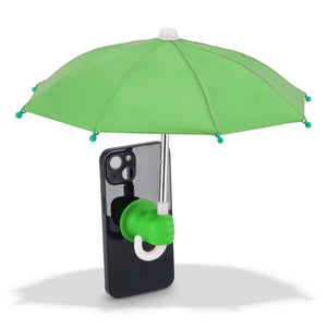 Ombrello per telefono con supporto a ventosa Verde - personalizzabile con logo