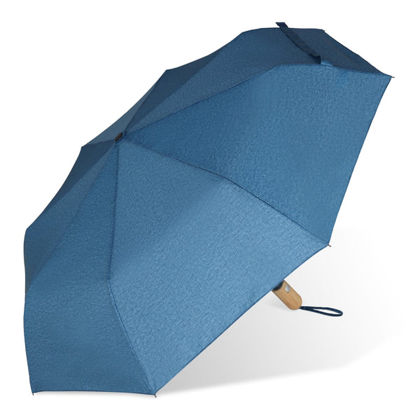 Ombrello pieghevole 21” R-PET ad apertura automatica blu navy - personalizzabile con logo