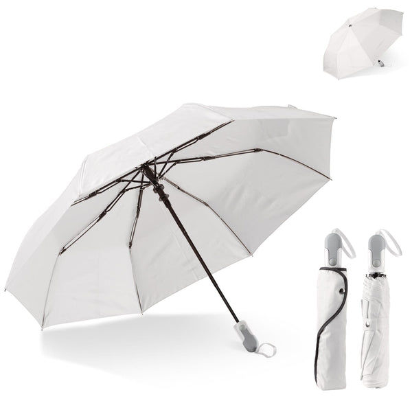 Ombrello pieghevole da 22” Bianco - personalizzabile con logo