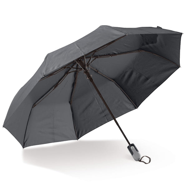 Ombrello pieghevole da 22” con apertura automatica Nero - personalizzabile con logo