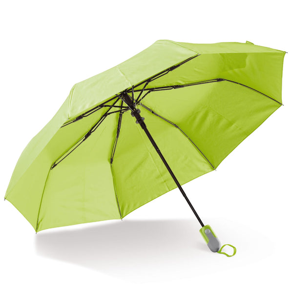 Ombrello pieghevole da 22” con apertura automatica verde - personalizzabile con logo