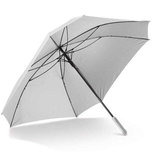 Ombrello quadrato 27 ”Deluxe con custodia Bianco - personalizzabile con logo