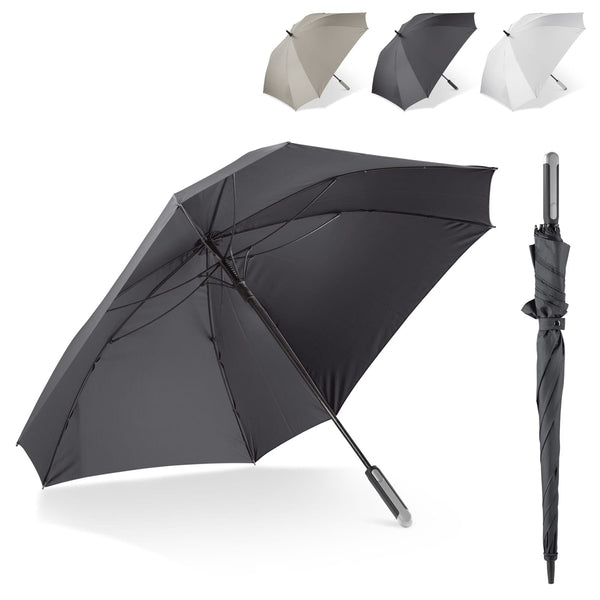 Ombrello quadrato 27 ”Deluxe con custodia - personalizzabile con logo