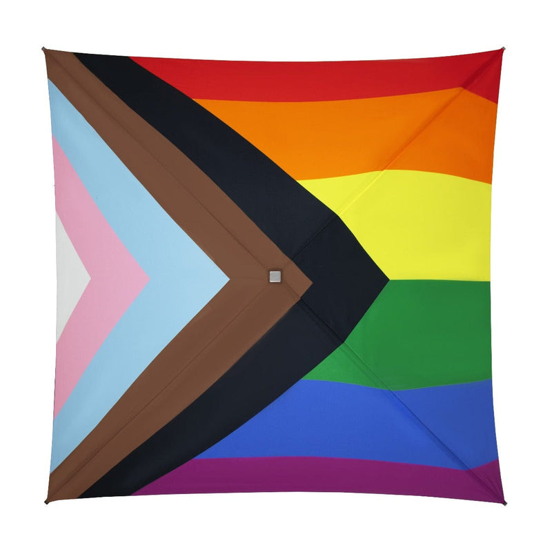 Ombrello quadrato arcobaleno arcobaleno - personalizzabile con logo