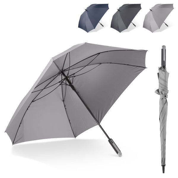 Ombrello quadrato da 27” deluxe - personalizzabile con logo