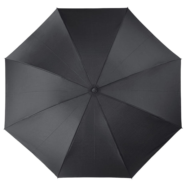 Ombrello retraibile da 23” Deluxe Nero - personalizzabile con logo