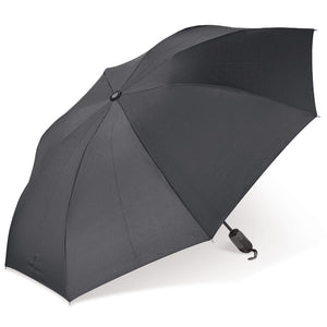 Ombrello retraibile da 23” Deluxe Nero - personalizzabile con logo
