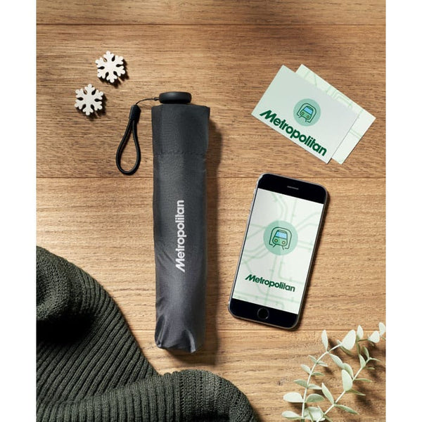 Ombrello ultraleggero Nero - personalizzabile con logo