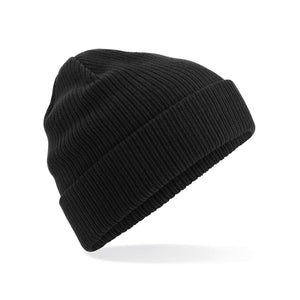 Organic Cotton Beanie nero - personalizzabile con logo