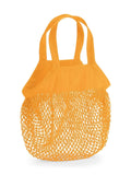 Organic Cotton Mini Mesh Grocery Bag giallo - personalizzabile con logo