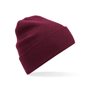 Organic Cotton Original Cuffed Beanie bordeaux - personalizzabile con logo