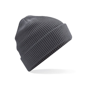 Organic Cotton Waffle Beanie grigio - personalizzabile con logo