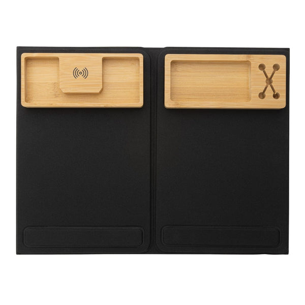 Organizer da scrivania pieghevole Impact AWARE RPET porta PC nero - personalizzabile con logo