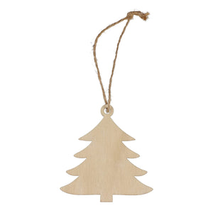 Ornamento natalizio in legno a forma di albero natural - personalizzabile con logo