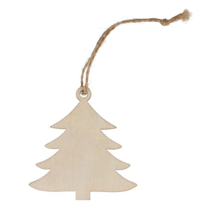 Ornamento natalizio in legno a forma di albero natural - personalizzabile con logo
