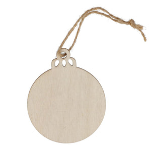 Ornamento natalizio in legno a forma di palla natural - personalizzabile con logo