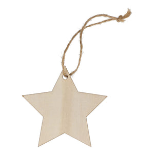 Ornamento natalizio in legno a forma di stella natural - personalizzabile con logo