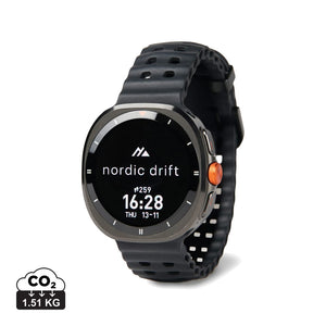 Orologio ad alte prestazioni Nordic Drift Titan nero - personalizzabile con logo