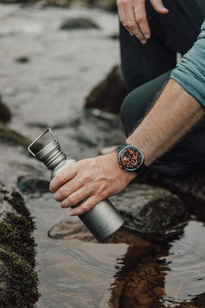 Orologio ad alte prestazioni Nordic Drift Titan nero - personalizzabile con logo