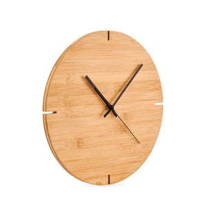 Orologio da parete in bamboo beige - personalizzabile con logo