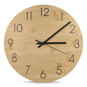 Orologio da parete in bambù natural - personalizzabile con logo