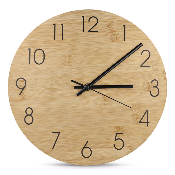 Orologio da parete in bambù natural - personalizzabile con logo