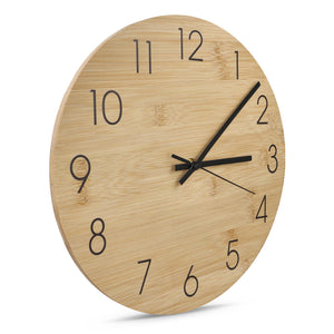 Orologio da parete in bambù natural - personalizzabile con logo