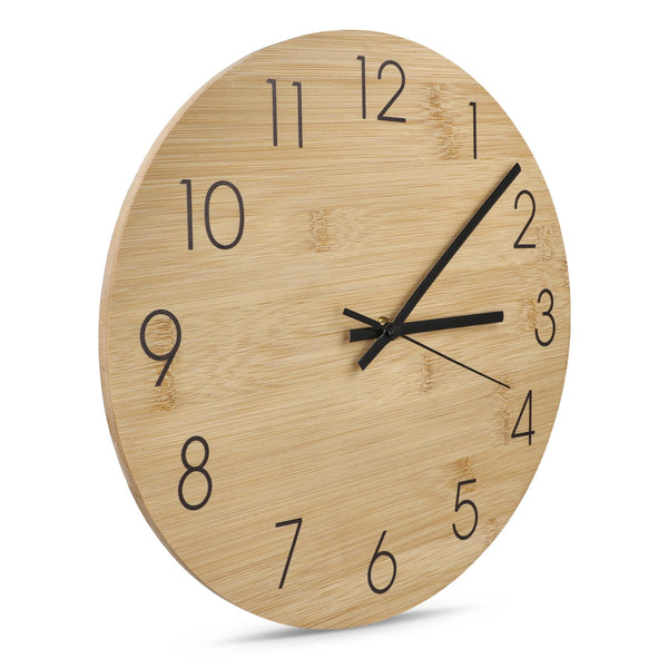 Orologio da parete in bambù natural - personalizzabile con logo