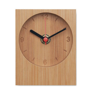 Orologio da tavolo in bambù Natural - personalizzabile con logo