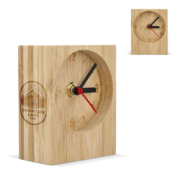 Orologio da tavolo rettangolare natural - personalizzabile con logo