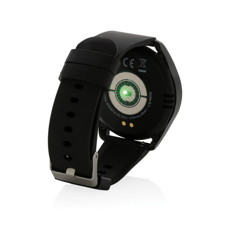 Orologio Fit Watch in TPU riciclato RCS nero - personalizzabile con logo