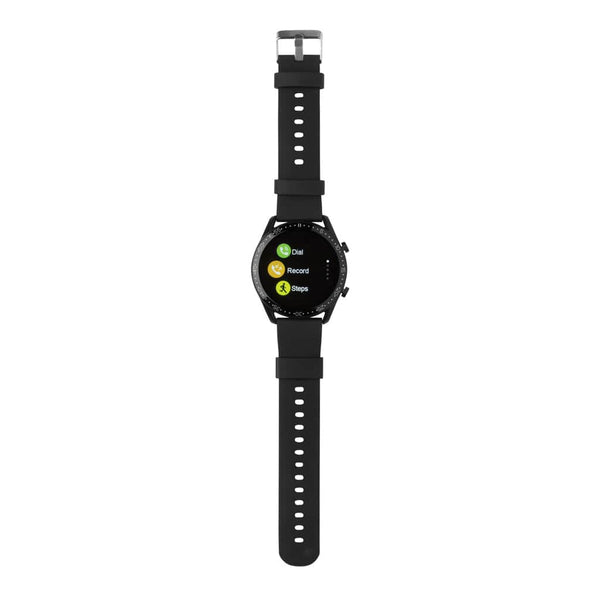 Orologio Fit Watch in TPU riciclato RCS nero - personalizzabile con logo