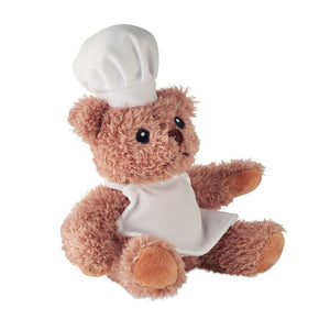 Orsetto chef di peluche Bianco - personalizzabile con logo