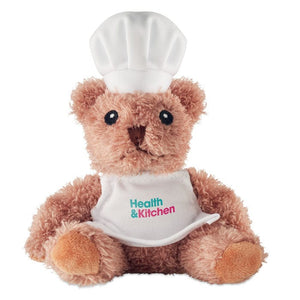 Orsetto chef di peluche Bianco - personalizzabile con logo