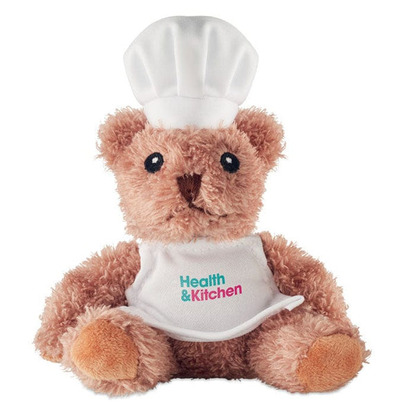 Orsetto chef di peluche Bianco - personalizzabile con logo