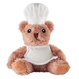 Orsetto chef di peluche Bianco - personalizzabile con logo